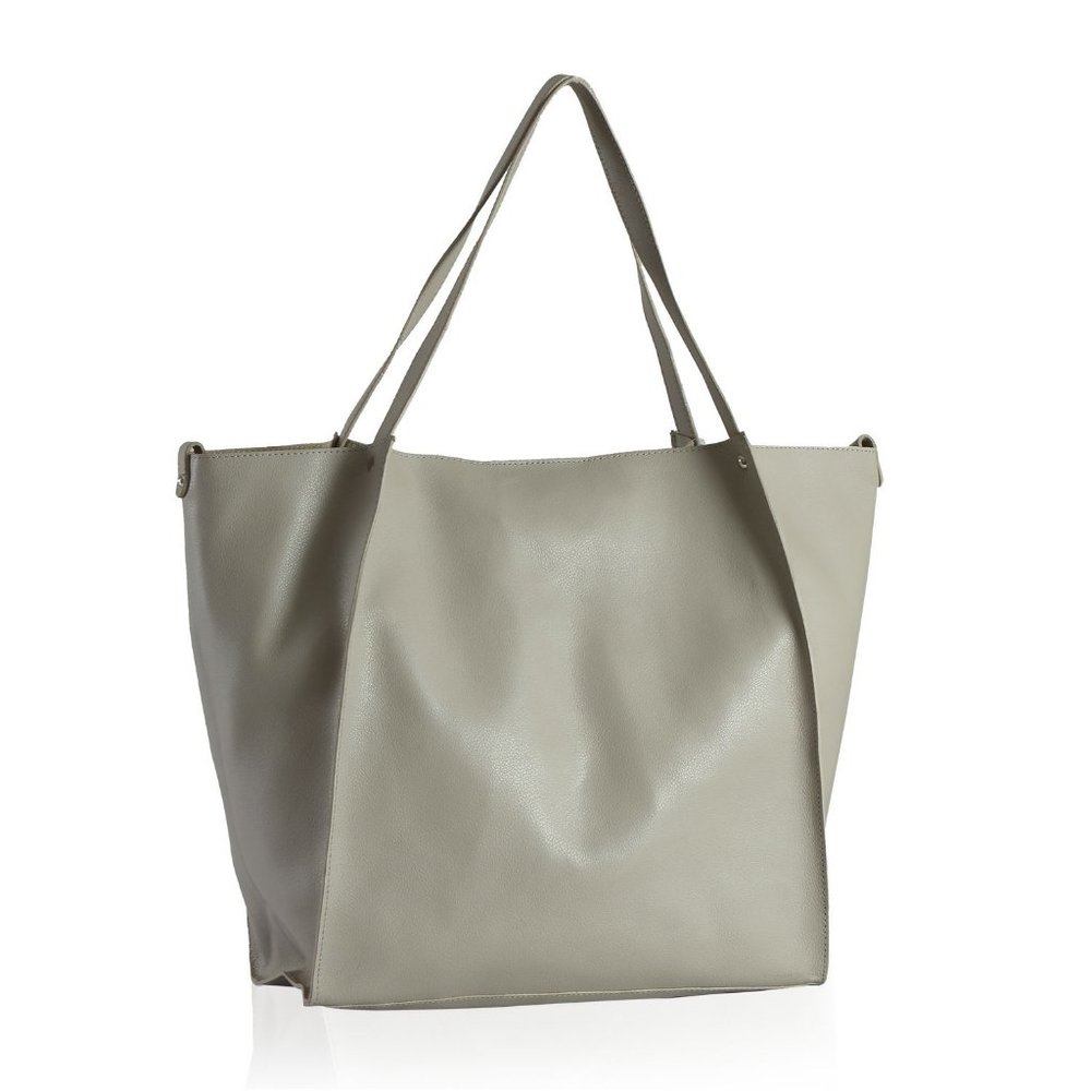 Leather Tote Bag Without Lining, Soft and Foldable (#EV1043)